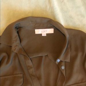 Olive green button down